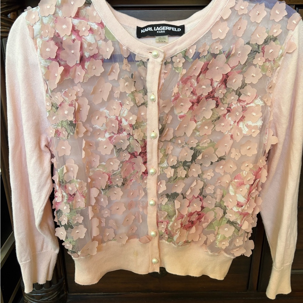 Karl Lagerfeld Pink Floral Sweater